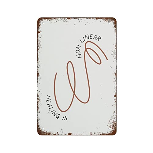 Eisenmalerei Heilung Ist Nicht Linear Retro Metallschilder Lustiges Dekoschild Vintage Metallschild Für Küche Garage Office S von Generic
