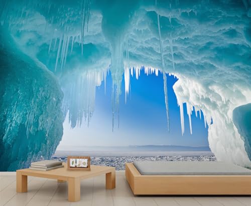 Eishöhlen Tapete Eiszapfen Wandbilder für Wände Blauer Himmel Tapete Natur Landschaft Wandtapete für Schlafzimmer Wohnzimmer Poster 100 X 70 cm Eishöhlen Tapete Eiszapfen Wandbilder für Wände Blauer Himmel Tapete Natur Landschaft Wandtapete für Schlafzimmer Wohnzimmer Poster 100 X 70 cm von Generic