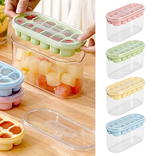 Eiswürfelbehälter mit Deckel Eiswürfelform Eiswürfel Ice Tray Ice Cube Home Kühlschrank Große Kapazität Eisbox Silikon Eiswürfelschale (Pink2) von Generic