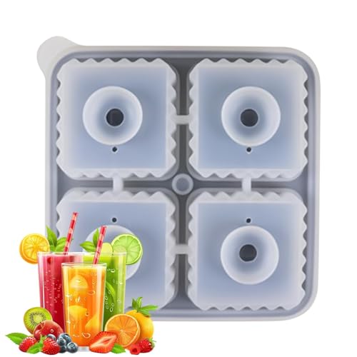 Eiswürfelform, Silikon-Eisform – auslaufsichere Silikon-Eisform mit 4 Mulden für den Kühleimer, Antihaft-Eisform mit Trichterdeckel Eiswürfelform, Silikon-Eisform – auslaufsichere Silikon-Eisform mit 4 Mulden für den Kühleimer, Antihaft-Eisform mit Trichterdeckel von Generic