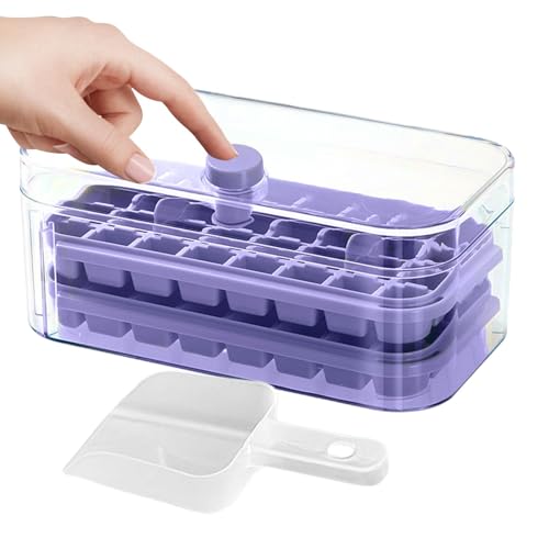 Eiswürfelform mit Behälter, Eiswürfelform, tragbares Tablett für Eiswürfel, langlebige Formen für Eiswürfel, flexible Eiswürfelform mit Ta Eiswürfelform mit Behälter, Eiswürfelform, tragbares Tablett für Eiswürfel, langlebige Formen für Eiswürfel, flexible Eiswürfelform mit Ta von Generic