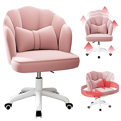 Elegant Petal Task Chair 360° Swivel Vanity Chair with Flower Design Ergonomic Office Chair for Living Room Home Office Bedroom Light Pink von Generic