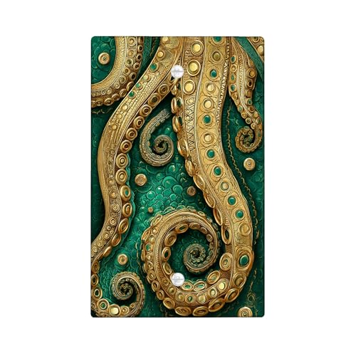 Elegante Oktopus-Lichtschalter-Abdeckplatte/Steckdosenabdeckungen, blaugrüne Meerestiere für nautische Heimdekoration, thermoplastische Wandplatten, Standardgröße Blanko-Abdeckplatte Elegante Oktopus-Lichtschalter-Abdeckplatte/Steckdosenabdeckungen, blaugrüne Meerestiere für nautische Heimdekoration, thermoplastische Wandplatten, Standardgröße Blanko-Abdeckplatte von Generic
