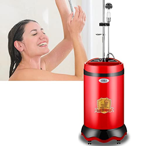 Elektrische Durchlauferhitzer Zum Duschen Bad Dusche mit Duschkopf 220V Mobile Dusche mit Warmwasser Indoor 2000W für Gartendusche mit Stecker Unter Senke 60L/70L (Color : A-Red, Size : X-Large) von Generic