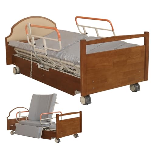 Elektrische Krankenhausbetten mit 8 Funktionen und Drehfunktion, medizinisches Bett für zu Hause mit seitlicher Neigung, bewegliche Pflegehilfsgeräte bis zu 530 lbs (206 x 106 x 48 cm) von Generic