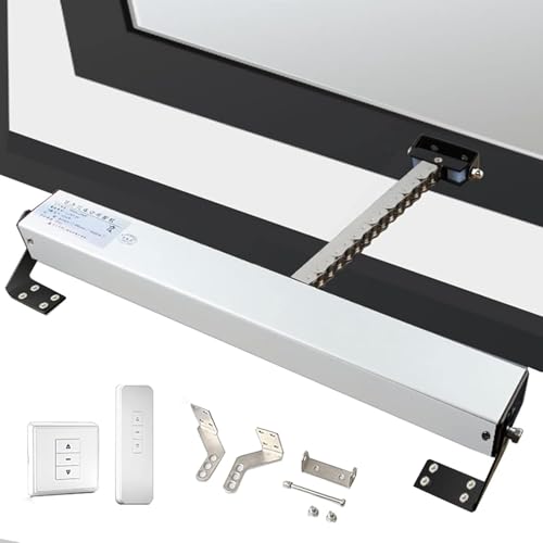 Elektrischer Fensteröffnerantrieb, Doppelkette/geräuscharm, 400n Schließkraft/diebstahlsicherung, Verfahrweg 300-1000mm, Mit Fernbedienungsschalter, Für Oberlichter, Gewächs, 400mm von Generic