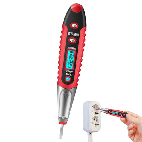 Elektrischer Schaltkreis-Teststift, elektrischer Teststift mit Audio- und Beleuchteter Alarm, 12-250 V elektrischer Leitungsschraubendreher, sichere Leitung, ohne die Schaltungen zu berühren und Elektrischer Schaltkreis-Teststift, elektrischer Teststift mit Audio- und Beleuchteter Alarm, 12-250 V elektrischer Leitungsschraubendreher, sichere Leitung, ohne die Schaltungen zu berühren und von Generic