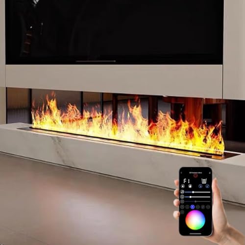 Elektrischer Wasserdampfkamin - Smart 3D Flamme Luftbefeuchter für Büro, Zuhause, Hotel, Restaurant Innen Außen Dekoration(1500mm) von Generic