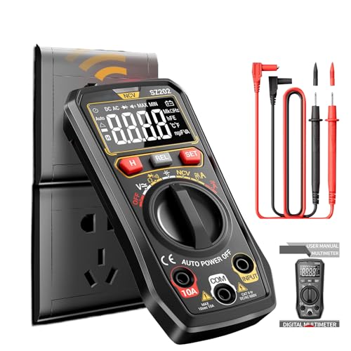 Elektrisches Multimeter | Präzise 4000 Counts Automatische Abschaltung Test - Elektrische Steckdose Digitaler Spannungstester - Für Baumaschinen Haushaltsstrom Widerstandsmessung Und von Generic