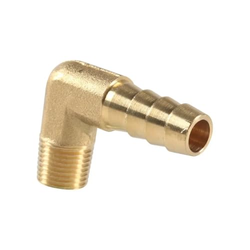 Ellenbogen 90 Grad 1/8 "1/4" 3/8 "1/2" 3/4 "NPT Männlich 1/4-3/4 Zoll Schlauch Barb Schwanz Messing Rohr Fitting Anschluss Adapter Wasser Gas Öl(5 pcs,1l2 NPT to 5l8 Inch) von Generic