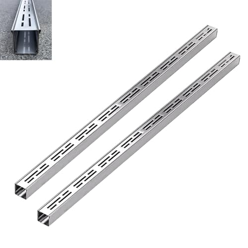 Entwässerungsrinne,Entwässerungsrinnengitter,Edelstahl-Rinnenabläufe für Den Außenbereich,Robustes Schmales Grabenabflusssystem für Den Hof(2 Stück,B 8 cmxh 5 cm(3 1/8 Zollx2 Zoll)) von Generic