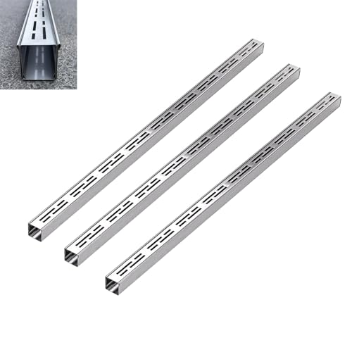Entwässerungsrinne,Entwässerungsrinnengitter,Edelstahl-Rinnenabläufe für Den Außenbereich,Robustes Schmales Grabenabflusssystem für Den Hof,Entwässerungssieb(3 Stück,B 5 cmxh 5 cm) von Generic