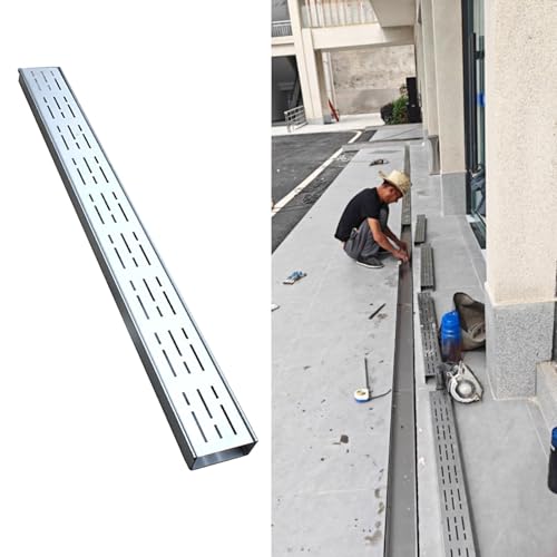 Entwässerungsrinne,Französischer Rinnenablauf,Grabenentwässerungssystem Aus Edelstahl 304 für Den Hof,Lineare Entwässerungsrinne (B 15 X H 5 cm) von Generic