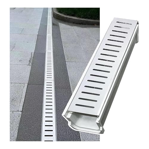 Entwässerungsrinne,Grabenentwässerungsharz,U-Form Mit Rost Aus Edelstahl,Abflussrinnen-Set für Hofauffahrten,Regenwasserrinnen Im Außenbereich Und Abwassersieb Entwässerungsrinne,Grabenentwässerungsharz,U-Form Mit Rost Aus Edelstahl,Abflussrinnen-Set für Hofauffahrten,Regenwasserrinnen Im Außenbereich Und Abwassersieb von Generic