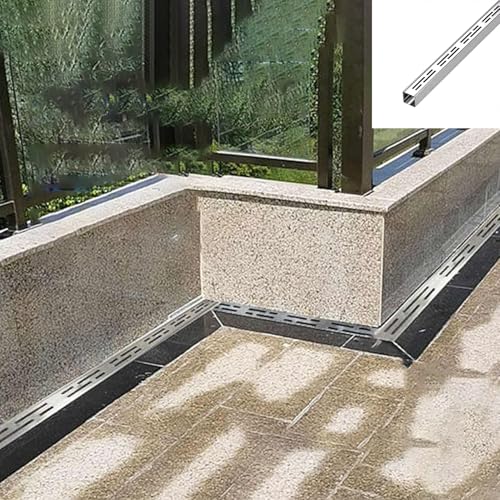 Entwässerungsrinne,Lineares Entwässerungssieb Aus Edelstahl 304,Grabenablauf-Regenrinne,1 M Lang,Rohr für Den Hof,Schwere Abflussabdeckung für Den Außenbereich (B 7 cm X H 5 cm) von Generic