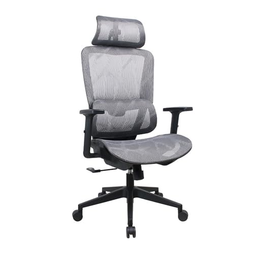 Ergonomic Office Chair Lumbal Support 3D Taille 135 ° Neigung atmungsaktives Netz mit hoher Rückenlehre verstellbare Kopfstütze 4D Armlehne Schwenkern Home Computer Gebrauch Gray von Generic