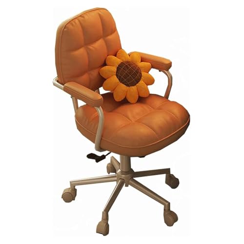 Ergonomic Office Chair Work Swivel Leather Desk Mid Back with Wheels and Armrests Executive for Bedroom Study and Comfort von Generic