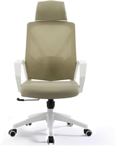 Ergonomie Office Chair Atmable Mesh Schreibtischstuhl mit Kissenleitungsstuhl Armlehnen und Rädern Schwenkmalerei Stuhl beige, Beige von Generic