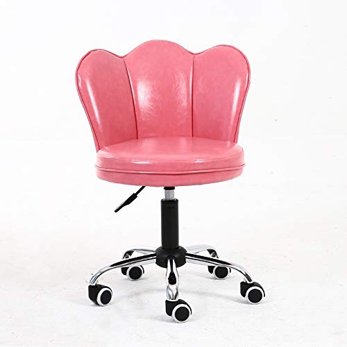 Ergonomischer Bürostuhl Drehstuhl, PU-Haushaltscomputerstuhl, Hubdrehstuhl, Büroschreibtischstuhl, Ankleidehocker, Barhocker, 8 Farben Bürostuhl (Farbe: Rosa) von Generic