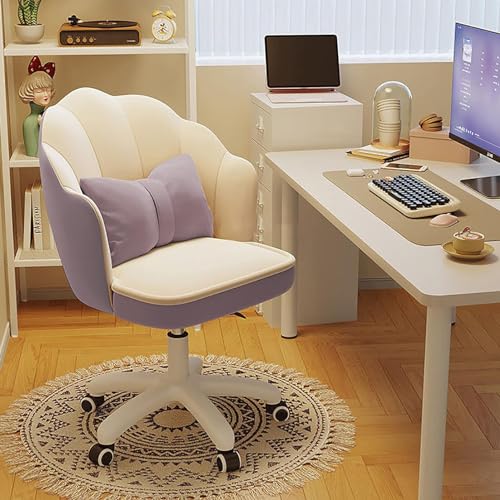 Ergonomischer Bürostuhl Plüsch Samt Schreibtischstuhl Stilvoller Verstellbarer Executive Drehstuhl für Home Office & Vanity Komfortabler gepolsterter Computerstuhl in elegantem Lila von Generic