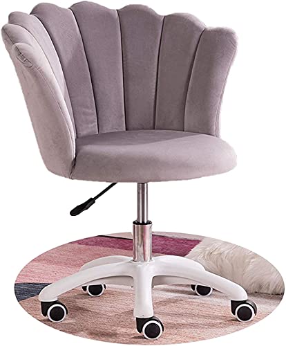 Ergonomischer Bürostuhl Samt gepolsterter ergonomischer Drehstuhl mit Blütenblatt-Design-Sitz Computer-Schreibtischstuhl in hellgrauer Farbe Ergonomischer Bürostuhl Samt gepolsterter ergonomischer Drehstuhl mit Blütenblatt-Design-Sitz Computer-Schreibtischstuhl in hellgrauer Farbe von Generic