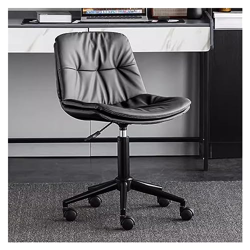 Ergonomischer Bürostuhl aus Leder – Verstellbarer Drehstuhl mit mittelhoher Rückenlehne, Rollstuhl für Zuhause und das Arbeitszimmer – Bequemer gepolsterter Schreibtischstuhl Ergonomischer Bürostuhl aus Leder – Verstellbarer Drehstuhl mit mittelhoher Rückenlehne, Rollstuhl für Zuhause und das Arbeitszimmer – Bequemer gepolsterter Schreibtischstuhl von Generic