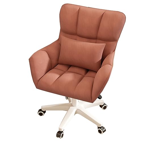 Ergonomischer Bürostuhl aus Samt, Verstellbarer Computer-Schreibtischstuhl mit mittlerer Rückenlehne, drehbarer Schminkstuhl mit Armlehnen, stilvolles Rot für Zuhause und die Arbeit von Generic