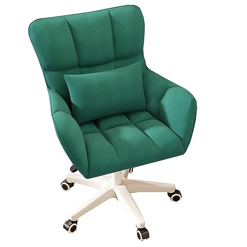 Ergonomischer Bürostuhl aus Samt, Verstellbarer Drehstuhl mit mittlerer Rückenlehne, grüner Computerstuhl, stilvoller Arbeitsstuhl mit Armlehnen, Schminkstuhl für Zuhause und von Generic