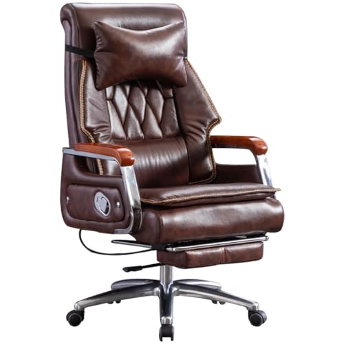 Ergonomischer Bürostuhl für Führungskräfte, verstellbare hohe Rückenlehne, bequemes Rindsleder, drehbares Design, trägt 200 kg, dunkle Farbe, perfekt für zu Hause und den Gebrauch Ergonomischer Bürostuhl für Führungskräfte, verstellbare hohe Rückenlehne, bequemes Rindsleder, drehbares Design, trägt 200 kg, dunkle Farbe, perfekt für zu Hause und den Gebrauch von Generic