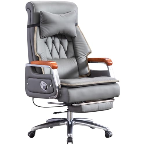 Ergonomischer Bürostuhl für Führungskräfte, verstellbares Design mit hoher Rückenlehne, bequemes Rindsleder, Drehfuß, trägt bis zu 200 kg, stilvolle Farbe Grau. Ergonomischer Bürostuhl für Führungskräfte, verstellbares Design mit hoher Rückenlehne, bequemes Rindsleder, Drehfuß, trägt bis zu 200 kg, stilvolle Farbe Grau. von Generic