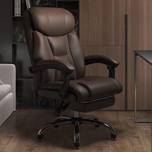 Ergonomischer Chefsessel mit Rädern – hohe Rückenlehne – Schreibtischstuhl aus Leder für schwere Menschen – bequemer Computerstuhl für Erwachsene von Generic