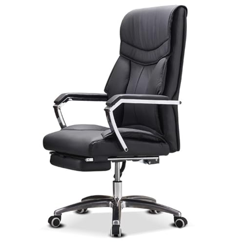 Ergonomischer Spezialist Drehhocker aus Echtem Leder mit Einziehbarer Fußstütze, Ergonomischer Werkstatthocker mit 90°-145° Verstellbarer Rückenlehne, Design mit Nachgeahmter von Generic