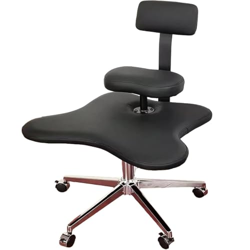 Ergonomischer kniestuhl Büro-Meditationsstuhl mit gekreuzten Beinen, ergonomischer mobiler Schreibtisch-Kniestuhl mit gewölbten Beinen und Rädern, Verstellbarer Sitzhocker ohne Armlehnen mit von Generic