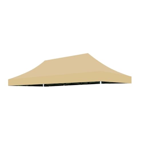 Ersatz Für Pavillonabdeckung, Quadratisch Sonnenschirm Ersatzbezug, Wasserdichter, Mit UV-Schutz, Für Partyzel, Outdoor, Strand, Markt(Nur Deckung)(Khaki,3 * 6.0m) von Generic