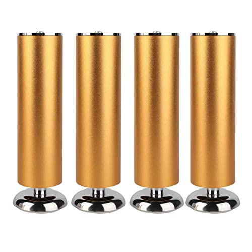 Ersatz Möbelfüße Möbelbeine 4er-Set verstellbare Metallfüße in Gold rund höhenverstellbar 0–5 mm für Kommode Schreibtisch Kleiderschrank Bett Schrank Ottomane Couchtisch (8 cm/3,15 Zoll Gold) von Generic