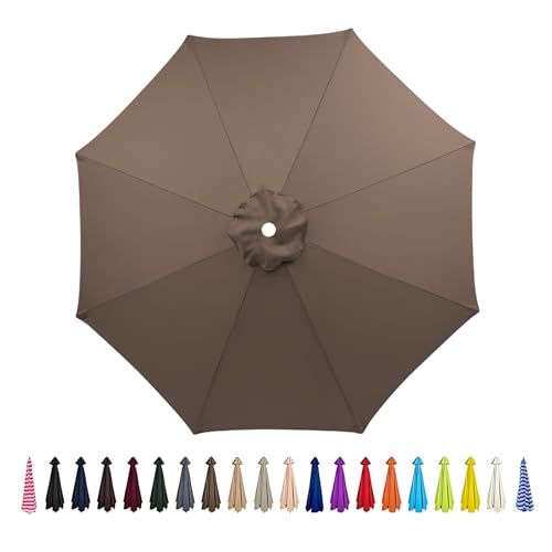 Ersatz-Sonnenschirmdach 2,0 M– 3,5 M, Abdeckung Für Ampelschirm, 6/8 Rippen，Sonnenschirm Ersatzbezug Für Garten/Pool/Terrasse (Dark top,200cm-8Ribs) von Generic