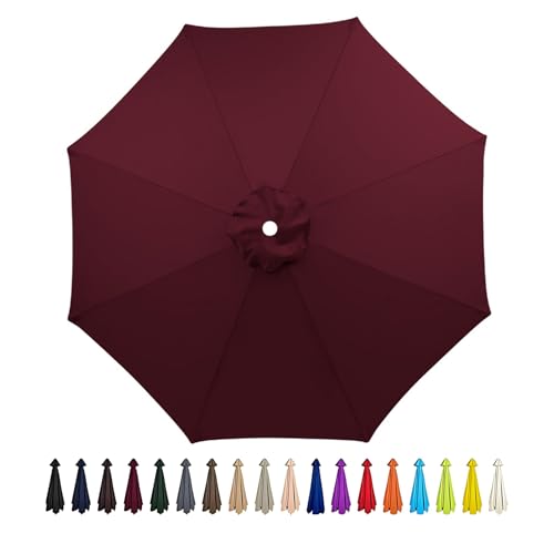 Ersatz-Sonnenschirmdach 2,0 M– 3,5 M, Abdeckung Für Ampelschirm, 6/8 Rippen，Sonnenschirm Ersatzbezug Für Garten/Pool/Terrasse (Wine red,200cm-6Ribs) von Generic