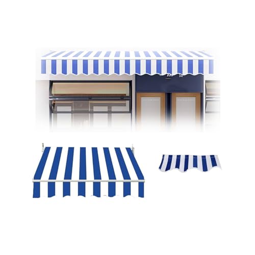 Ersatz for einziehbaren Markisenstoff,Deckmarkisentuch,Wasserdichte Sonnenschutz-Markisenabdeckung for die Terrasse,für Türen, Fenster, Innenhöfe und Veranden(Blue,16x6.5ft(5 * 2m)) von Generic