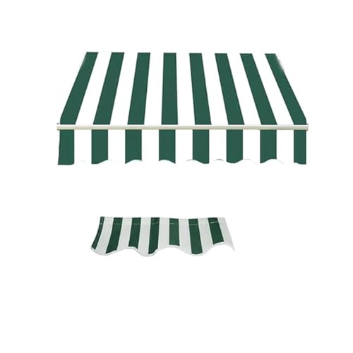 Ersatz for einziehbaren Markisenstoff,Deckmarkisentuch,Wasserdichte Sonnenschutz-Markisenabdeckung for die Terrasse,für Türen, Fenster, Innenhöfe und Veranden(Green,14x10ft(4.3 * 3m)) von Generic