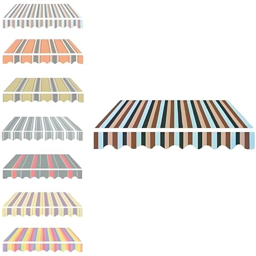 Ersatz für Einziehbare Markisenbespannung, Sonnenschutz Terrasse Markisentuch aus Polyester Wasserdicht UV-beständig für Wohnmo Fenster Geschäf Hof(Blau,400x200cm) von Generic