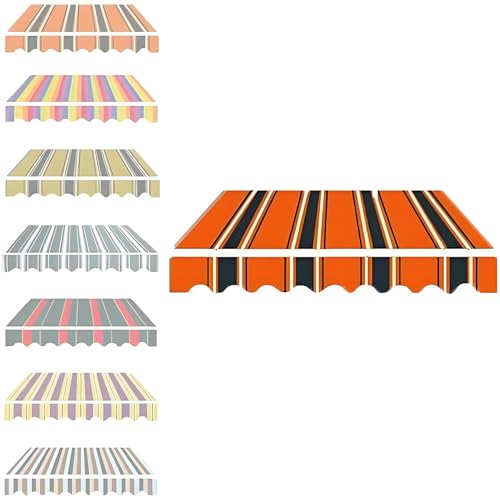 Ersatz für Einziehbare Markisenbespannung, Sonnenschutz Terrasse Markisentuch aus Polyester Wasserdicht UV-beständig für Wohnmo Fenster Geschäf Hof(Orange,500x350cm) von Generic