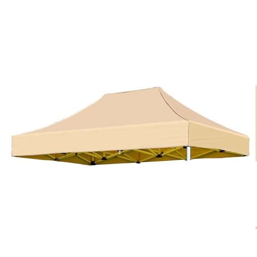 Ersatz für Pavillonabdeckung, Wasserdichter Pavillonabdeckung Mit UV-Schutz, Sonnenschutz, Sturmfest, Reißfest, für Party, Camping, Strand, Outdoor-Garten(Einzeldach)(Khaki,3 * 6.0m) von Generic