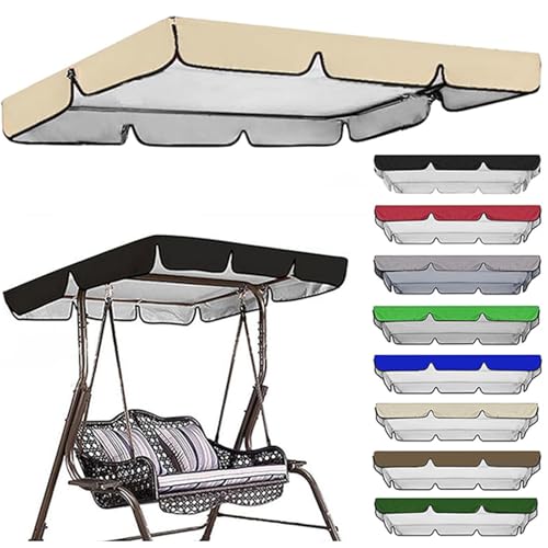 Ersatzbaldachin Für Schaukelsitz Hängemattenbezug Top Garden Outdoor Farbiger Ersatzbaldachin Patio Hängemattenabdeckung Top Wasserdicht Für Swing Cover, 002, 190 * 132 * 15cm von Generic