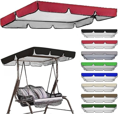 Ersatzbaldachin Für Schaukelsitz Hängemattenbezug Top Garden Outdoor Farbiger Ersatzbaldachin Patio Hängemattenabdeckung Top Wasserdicht Für Swing Cover, 005, 249 * 185 * 18cm von Generic
