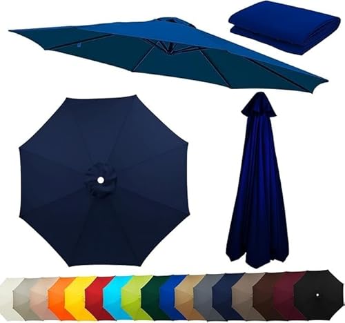 Ersatzdach for Terrassenschirm 230 cm, 270 cm, 300 cm, 8-Speichen-Ersatzdach for freitragenden Gartenschirm, Ersatzbezug for Strandschirm(Navy Blue,270CM-8.8FT) von Generic