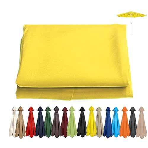 Ersatzdach for Terrassenschirme – Segeltuch for freitragende Schirme mit 6/8 Streben, Ersatzbezug aus Stoff for Schirme(Yellow,8 RIBS/250CM) von Generic