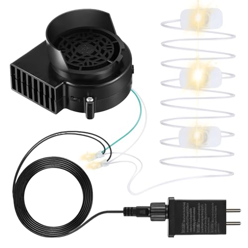 Ersatzgebläse für Inflatables, 12V Halloween Inflatables Luftgebläse, Ersatz Gebläse Maschine mit LED Lichterkette für Rasen Weihnachten Terrasse Garten von Generic