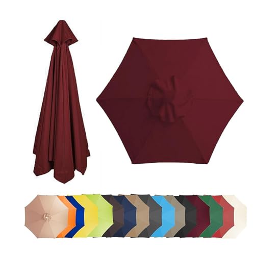 Ersatzstoff for Ampelschirm (6-Speichen/8-Speichen) Ersatzdach Ersatzbezug for Sonnenschirm, for Terrasse/Garten/Pool(Red,8 RIBS/270CM(8.8FT)) von Generic