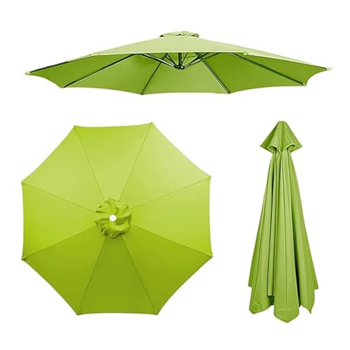 Ersatzstoff for Marktschirme, 6/8 Rippen-Polyestergewebe, strapazierfähiger Dicker Schirmersatz, Ersatz-Überdachung, Tischschirm for den Außenbereich(Apple Green,7.5FT/2.30M-8Ribs) von Generic