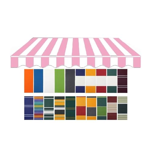Ersatzstoff for einziehbare Terrassenmarkise (nur Stoff) ，Anpassbare Farben und Größen ，Wasserdichtes Sonnenschutzdachtuch for Deck, Garten, Restaurant(12x8ft(3.6 * 2.5m)) von Generic